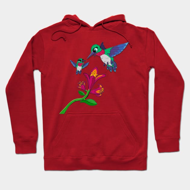 Hummingbird Mother and Daughter Hoodie by CybertronixWolf